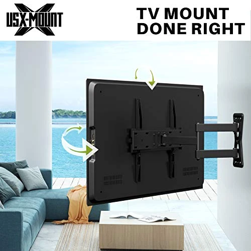 USX MOUNT Full Motion TV Wall Mount For Most 26-55in TV, Pre-Assembled Wall TV Bracket With Swivel Tilt Extension Height Setting, TV Centering & Corner Design, Up To VESA 400x400mm, Load 80 Lbs 7 USX MOUNT Full Motion TV Wall Mount For Most 26-55in TV, Pre-Assembled Wall TV Bracket With Swivel Tilt Extension Height Setting, TV Centering & Corner Design, Up To VESA 400x400mm, Load 80 Lbs - Image 5