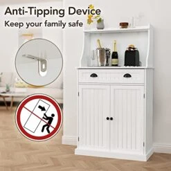 HOLTICO 54" Freestanding Kitchen Pantry Storage Cabinet With Doors And Adjustable Shelves, Microwave Oven Stand With Drawer For Kitchen, Bathroom Or Hallway, White -Amazon Store 51OsJPsXf5L