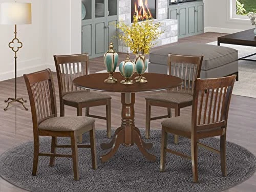 East West Furniture DLNO5-MAH-C Dining Table Set, 5-Piece 3 East West Furniture DLNO5-MAH-C Dining Table Set, 5-Piece