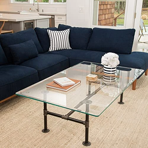 16" X 42" Rectangle Clear Tempered Glass Table Top 3/8" Thick - Flat Polish Edge 3 16" X 42" Rectangle Clear Tempered Glass Table Top 3/8" Thick - Flat Polish Edge