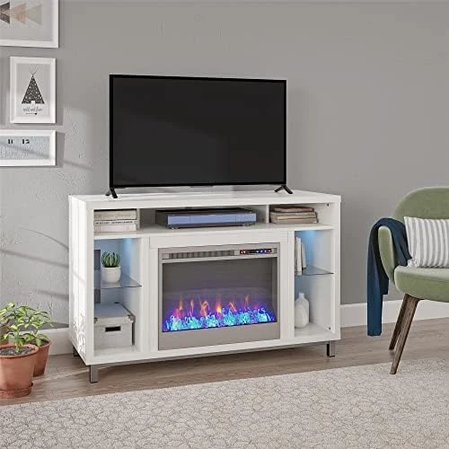 Ameriwood Home Fireplace TV Stand For TVs Up To 70", White,1822096COM (18.9 X 64.76 X 24.88 Inches) 6 Ameriwood Home Fireplace TV Stand For TVs Up To 70", White,1822096COM (18.9 X 64.76 X 24.88 Inches) - Image 4