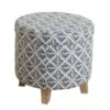 Homepop Home Decor | Upholstered Round Storage Ottoman | Ottoman With Storage For Living Room & Bedroom With Flared Legs, Navy Blue Geometric Pattern 2 Homepop Home Decor | Upholstered Round Storage Ottoman | Ottoman With Storage For Living Room & Bedroom With Flared Legs, Navy Blue Geometric Pattern -Amazon Store 51P3XTfphPL
