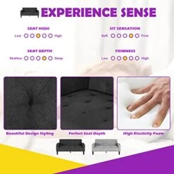 TYBOATLE Mid-Century Modern Living Room Sectional Sofa Sets 3 Pieces, Tufted Linen Fabric USB Loveseat Couch W/ 2 Cupholders And 2 Accent Armchairs For Living Room, Bedroom, Apartment (Dark Grey) 13 TYBOATLE Mid-Century Modern Living Room Sectional Sofa Sets 3 Pieces, Tufted Linen Fabric USB Loveseat Couch W/ 2 Cupholders And 2 Accent Armchairs For Living Room, Bedroom, Apartment (Dark Grey) -Amazon Store 51P6ua8p4lL