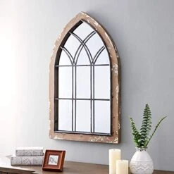 FirsTime & Co. Glen View Gothic Farmhouse Arch Mirror, American Crafted, Rustic Brown, , 24 X 2 X 36