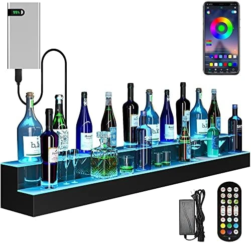 YITAHOME LED Lighted Liquor Bottle Display Shelf Supports USB & Power Bank, 3-Step 40-inch Bar Liquor Alcohol Shelf For Home Decoration Counter Party, Acrylic Whiskey Rack Stand With Remote & App Control 14 YITAHOME LED Lighted Liquor Bottle Display Shelf Supports USB & Power Bank, 3-Step 40-inch Bar Liquor Alcohol Shelf For Home Decoration Counter Party, Acrylic Whiskey Rack Stand With Remote & App Control - Image 12