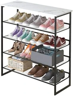 Garden 4 You 4-Tiers Shoe Storage Freestanding Organizer Modern 25.2 In Tilting Adjustable Shoe Rack, Stable, Durable For High Heels, Entryways, Hallways, Closets, Dormitory Rooms, Industrial, Brown 19 Garden 4 You 4-Tiers Shoe Storage Freestanding Organizer Modern 25.2 In Tilting Adjustable Shoe Rack, Stable, Durable For High Heels, Entryways, Hallways, Closets, Dormitory Rooms, Industrial, Brown -Amazon Store 51PNmOUOYHL. AC