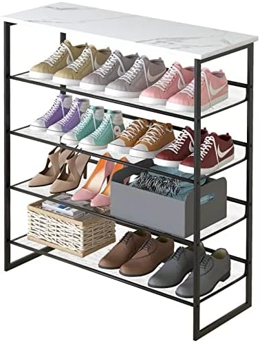 Garden 4 You 4-Tiers Shoe Storage Freestanding Organizer Modern 25.2 In Tilting Adjustable Shoe Rack, Stable, Durable For High Heels, Entryways, Hallways, Closets, Dormitory Rooms, Industrial, Brown 8 Garden 4 You 4-Tiers Shoe Storage Freestanding Organizer Modern 25.2 In Tilting Adjustable Shoe Rack, Stable, Durable For High Heels, Entryways, Hallways, Closets, Dormitory Rooms, Industrial, Brown - Image 6