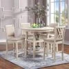 New Classic Furniture Amy 5-Piece Counter Dining Table Set, Bisque -Amazon Store 51PPWu371aL