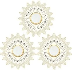 3 Pack Acrylic Burst Wall Mirror Metal Faux Diamonds Mirrors Bling Home Decorative Hanging Wall Art For Living Room Bedroom-Sliver -Amazon Store 51PV3QCNYKL. AC