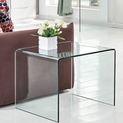Glass End Side Table For Living Room Nightstand Bedside Table Small Coffee Table(19.7" X15.7x17.7) (20x16x18) -Amazon Store 51PVf3yqZlL. AC
