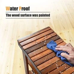 Giantex 2-Tier Shoe Bench Entryway Shoe Rack With Seat, Wood Organizer For Hallway, Bathroom, Living Room, Corridor Storage Shelf 350 Lb Weight Capacity (Teak Color) -Amazon Store 51Pt1HrN7gL