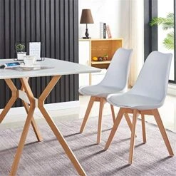 Hommoo Rectangle Dining Table Modern Kitchen Table Tea Coffee Table With White MDF Top And Wood Legs For Kitchen And Dining Room -Amazon Store 51QSj2gb5wL