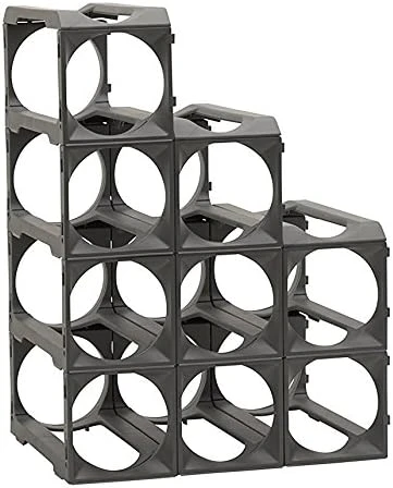 Stackable Modular Wine Rack - 12 Bottle Set (9 Modules, 3 Top Plates) Silver. Store Up To 12 Bottles. Great For Organizing And Creating Storage Space. By Stakrax 8 Stackable Modular Wine Rack - 12 Bottle Set (9 Modules, 3 Top Plates) Silver. Store Up To 12 Bottles. Great For Organizing And Creating Storage Space. By Stakrax - Image 6