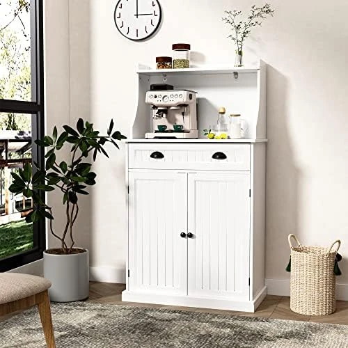 HLR Freestanding Kitchen Pantry Storage Cabinet With Adjustable Shelves, Black Pantry Cabinet For Kitchen, Living Room And Dining Room,White 9 HLR Freestanding Kitchen Pantry Storage Cabinet With Adjustable Shelves, Black Pantry Cabinet For Kitchen, Living Room And Dining Room,White - Image 7