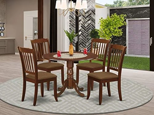 East West Furniture DLDA3-WHI-C 3Pc Dinette Set Includes A Rounded Kitchen Table With Drop Leaves And Two Vertical Slatted Linen Fabric Seat Dining Chairs, White Finish, 3 12 East West Furniture DLDA3-WHI-C 3Pc Dinette Set Includes A Rounded Kitchen Table With Drop Leaves And Two Vertical Slatted Linen Fabric Seat Dining Chairs, White Finish, 3 - Image 10