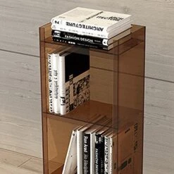 PEAKPT Multipurpose Shelf Display Rack, Standing Storage Shelves For Bedroom, Display Room, Office, Modern Acrylic Bookshelf,15.7" Dx9.8 Wx59.8 H,Brown -Amazon Store 51Qg3QySYdL