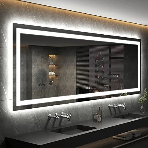 IOWVOE 60 X 36 Inch LED Mirror Backlit Bathroom Large Wall Mounted Vanity Makeup Mirror Dimmable Anti-Fog Lighted Mirror CRI 90 Adjustable Brightness 16 IOWVOE 60 X 36 Inch LED Mirror Backlit Bathroom Large Wall Mounted Vanity Makeup Mirror Dimmable Anti-Fog Lighted Mirror CRI 90 Adjustable Brightness - Image 14