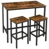 Dining Table And Chairs Set Bar Table Set, Bar Table With 2 Stools, 3-Pcs Dining Table Set, Kitchen Counter With Bar Chairs, Industrial For Kitchen, Living Room, Party Room, Rustic Brown And Black 1 Dining Table And Chairs Set Bar Table Set, Bar Table With 2 Stools, 3-Pcs Dining Table Set, Kitchen Counter With Bar Chairs, Industrial For Kitchen, Living Room, Party Room, Rustic Brown And Black -Amazon Store 51Qx12NtzKL