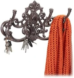 Relaxdays Wall-Mounted Coat Rack, 4 Hooks, Cast Iron, Country House Style, H X W X D: 20.5x34x12.5 Cm, Diff. Colours 16 Relaxdays Wall-Mounted Coat Rack, 4 Hooks, Cast Iron, Country House Style, H X W X D: 20.5x34x12.5 Cm, Diff. Colours -Amazon Store 51R8dR4O zL. AC