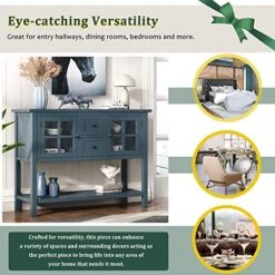 LUMISOL Rustic Buffet Sideboard Table Console Table, Kitchen Cabinet With Two Drawers, Two Cabinets And 1 Shelf For Living Room (Blue) 17 LUMISOL Rustic Buffet Sideboard Table Console Table, Kitchen Cabinet With Two Drawers, Two Cabinets And 1 Shelf For Living Room (Blue) -Amazon Store 51RGdnWj4xL