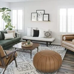 Thgonwid Handmade Foot Stool Ottoman Faux Suede Poufs 21.6" X 13" - Round Storage Floor Cushion Footstool For Living Room, Bedroom And Wedding, Unstuffed, Brown -Amazon Store 51RHfWH4CUL