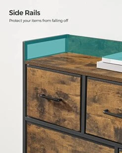 SONGMICS Dresser For Bedroom, Chest Of Drawers, 7 Fabric Drawers With Handles, Rustic Brown And Black ULTS137B01 -Amazon Store 51RONGD6BzL