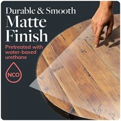 HEIRLOUM Reclaimed Wood Table Top - Rustic Recycled Solid Wooden Piece Perfect For Signs, Kitchens, Dining And Coffee Table Tops (Reclaimed Wood Table Top With Metal Edge,  36" X 36") -Amazon Store 51RS8KxrnQL