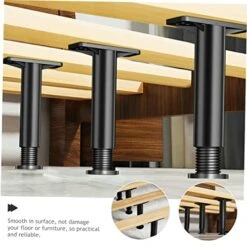 Uonlytech 4pcs Bed Support Frame Adjustable Stand Bed Support Replacement Sofa Replacement Legs Bed Frame Legs Replacement Plastic Steel Black Bed Support Legs Adjustable Bed Parts Bed Legs -Amazon Store 51RTTeTlALL