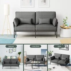 DUESI 71'' Modern Loveseat Furniture, Small Couches For Living Room With 2 Cushions, Steady Steel Framework, Metal Sofa Couches For Living Room, Easy Assembly, 650 LB Capacity(Deep Grey) 10 DUESI 71'' Modern Loveseat Furniture, Small Couches For Living Room With 2 Cushions, Steady Steel Framework, Metal Sofa Couches For Living Room, Easy Assembly, 650 LB Capacity(Deep Grey) -Amazon Store 51RTe7TVFTL