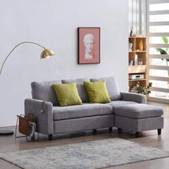 Cherry Tree Furniture Campbell 3-Seater Sofa With Reversible Chaise (Light Grey)