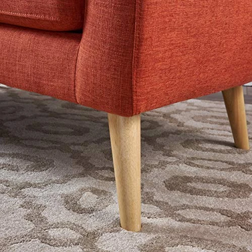 Christopher Knight Home Bridie Mid-Century Modern Loveseat, Muted Orange Fabric 6 Christopher Knight Home Bridie Mid-Century Modern Loveseat, Muted Orange Fabric - Image 4