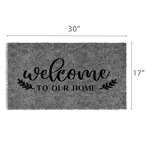 Barnyard Designs ‘Welcome To Our Home’ Doormat Welcome Mat For Outdoors, Large Front Door Entrance Mat, 30x17, Grey 5 Barnyard Designs ‘Welcome To Our Home’ Doormat Welcome Mat For Outdoors, Large Front Door Entrance Mat, 30x17, Grey - Image 3