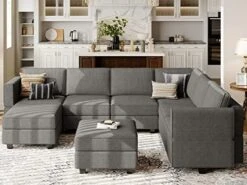 Belffin Large Modular Sectional Sofa U Shaped Couch Set With Storage Convertible Large Couch U Shape Set Reversible Chaise Dark Grey -Amazon Store 51Rkl0CyvOL. AC