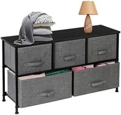 Basic Houseware 5 Drawers Dresser Storage Chest Sturdy Steel Frame Wood Top Organizer Units For Hallway Entryway -Amazon Store 51RujJc76hL. AC