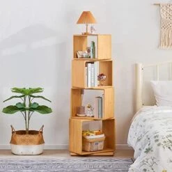 SOBIBO Ladder Shelf, 5-Tier Leaning Shelf, Free Standing Organizer Storage Shelves, Storage Rack Shelf For Office, Living Room, Nature -Amazon Store 51RvlgxNtIL. AC