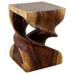 Haussmann® Wood Double Twist End Table 15 X 15 X 20 In High Walnut Oil -Amazon Store 51RvsBgdcAL