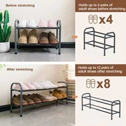 2-Tier Expandable Shoe Rack,Adjustable Shoe Shelf Storage Organizer Heavy Duty Metal Free Standing Shoe Rack For Entryway Closet Doorway (Gray) 13 2-Tier Expandable Shoe Rack,Adjustable Shoe Shelf Storage Organizer Heavy Duty Metal Free Standing Shoe Rack For Entryway Closet Doorway (Gray) -Amazon Store 51Rx0sfCZ4L