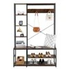 VINGLI Hall Tree, Shoe Storage Bench With Coat Rack, Hall Tree With Shelves And Hooks, 4-in-1, Industrial Entryway Bench With 5-Tier Shelf, Rustic Brown -Amazon Store 51S0MQRsIIL