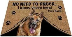 BAGEYOU Personalized Dog's Name Doormat With My Love Dog German Shepherd Welcome Floor Mat No Need To Knock I Know You're Here 27.5" X 17.7" -Amazon Store 51S0e0wqLbL. AC 1