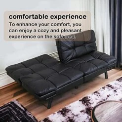 KCROEVUW Modern Folding Futon Sofa Bed, Memory Foam Sleeper Couch, Convertible Futon Frame For Studio, Apartment, Office, Dorm, Easy Assembly (Black) 14 KCROEVUW Modern Folding Futon Sofa Bed, Memory Foam Sleeper Couch, Convertible Futon Frame For Studio, Apartment, Office, Dorm, Easy Assembly (Black) -Amazon Store 51SQAxdM4xL