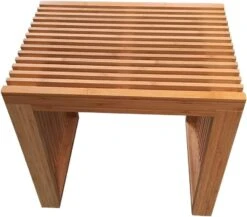 APRTAT Bamboo Small Dining Bench,Farmhouse Bench For Kitchen & Living & Dining Room Furniture Natural 17.72L X 12.99W X 16.93H In