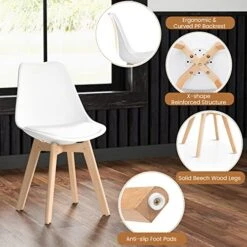 Giantex Dining Table Set For 4, Modern 5-Piece Dining Room Set W/ 1 Round Tempered Glass Table & 4 High Back Chairs, Space-Saving Dinette Set For Breakfast Nook, Kitchen, Living Room, Coffee Shop -Amazon Store 51SUUFnu1VL