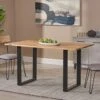 Christopher Knight Home Dining Table, Black + Natural, 31D X 55W X 30H In