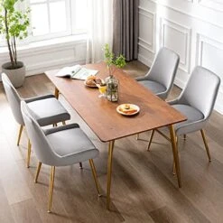 Kmax Velvet Dinning Chairs Mid Century Modern Side Chairs With Golden Legs For Kitchen & Dining Room Guest Room Restaurant, Set Of 2- Grey 22 Kmax Velvet Dinning Chairs Mid Century Modern Side Chairs With Golden Legs For Kitchen & Dining Room Guest Room Restaurant, Set Of 2- Grey -Amazon Store 51SYoAZiCML