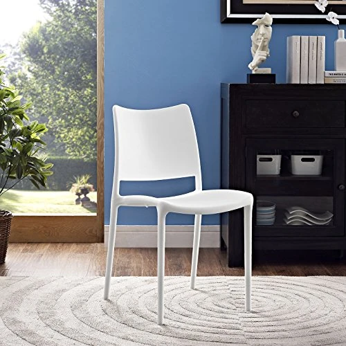 Modway MO- Hipster Contemporary Modern Molded Plastic Stacking, Dining Chair, White 4 Modway MO- Hipster Contemporary Modern Molded Plastic Stacking, Dining Chair, White - Image 2
