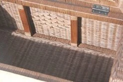 Bruno Handmade 32 Inch Rattan Wicker Chest Storage Trunk Organizer Ottoman W/Cushion Dark Brown -Amazon Store 51Sld6QQwpL