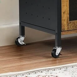 Coffee Bar Cabinet, Kitchen Buffet Cabinet With Storage, Buffet Storage Cabinet With Wheels, Sideboard Coffee Cart With Doors & Shelves, Industrial Coffee Bar Table With Drawer, Rustic Brown -Amazon Store 51SmwDqg6iL