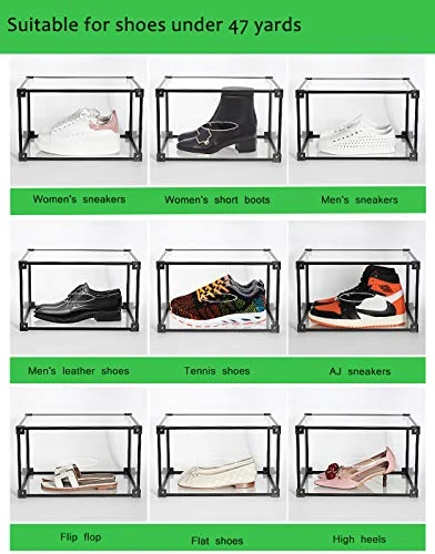 Shoe Box Transparent Acrylic Stackable Shoe Storage Box, Men's And Women's Shoes Storage Box(2PCS) (dark) 4 Shoe Box Transparent Acrylic Stackable Shoe Storage Box, Men's And Women's Shoes Storage Box(2PCS) (dark) - Image 2