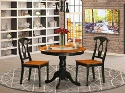 East West Furniture ANKE3-BLK-LC Dining Room Table Set, 3-Pieces -Amazon Store 51Sr50TrqnL. AC