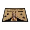 BAGEYOU All Guests Must Be Approved Doormat With My Love Dog German Shepherd Welcome Floor Mat Custom Name 35.4" X 23.6" -Amazon Store 51SrwGoavTL